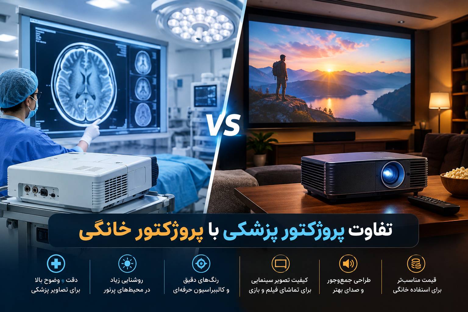 تفاوت پروژکتور پزشکی با پروژکتور خانگی