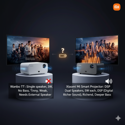 تحلیل کیفیت صدا و اسپیکر داخلی در پروژکتورهای Wanbo؛ آیا نیاز به اسپیکر جداگانه هست؟
