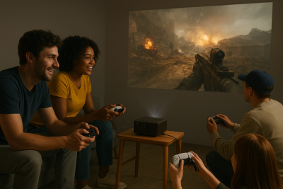 بهترین پروژکتور ها برای ps5 و xbox در محیط روشن یا چادر کمپینگ
