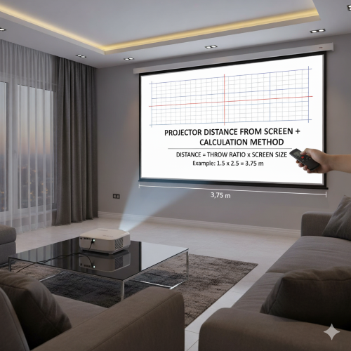 فاصله مناسب ویدئو پروژکتور از پرده نمایش + نحوه محاسبه