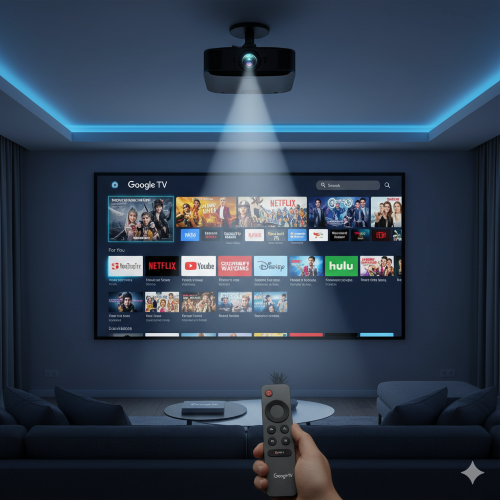 راهنمای عملکرد Google TV در ویدئو پروژکتورها