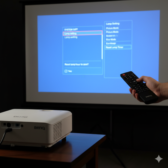 ریست تایمر لامپ ویدئو پروژکتور چگونه است؟