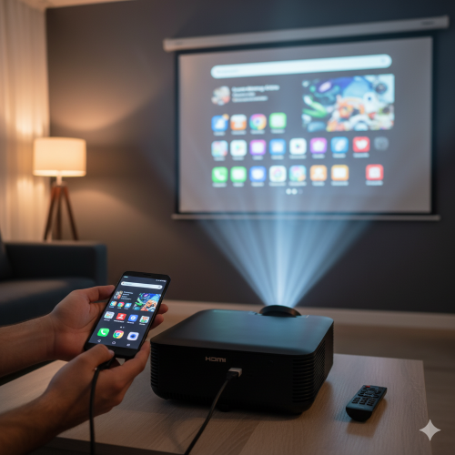 نحوه اتصال گوشی اندرویدی به ویدئو پروژکتور
